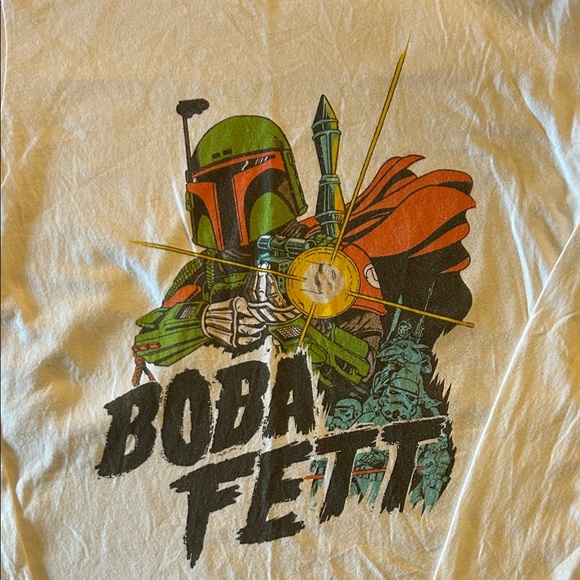 Star Wars Boba Fett Long Sleeve White Shirt, size M. EUC - Picture 2 of 6